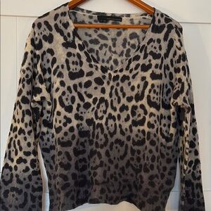 Cashmere Leopard Print Sweater